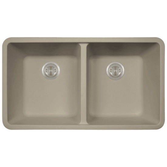 802-Slate Double Equal Bowl Quartz Granite Kitchen Sink