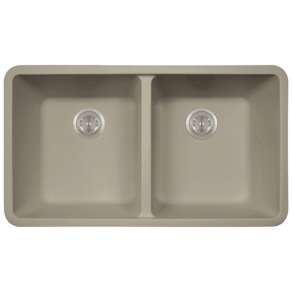 802-Slate Double Equal Bowl Quartz Granite Kitchen Sink