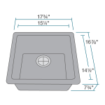 805-Silver Single Bowl Quartz Granite Sink