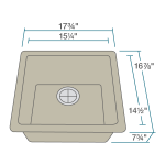 805-Slate Single Bowl Quartz Granite Sink