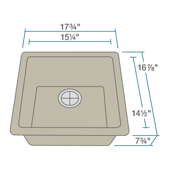 805-Slate Single Bowl Quartz Granite Sink