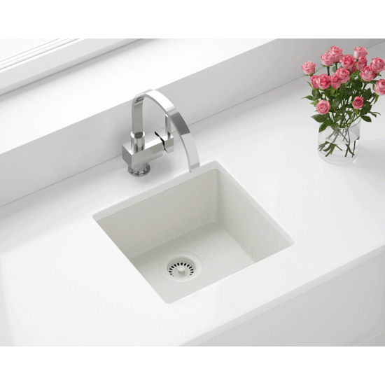 805-White Single Bowl Quartz Granite Sink