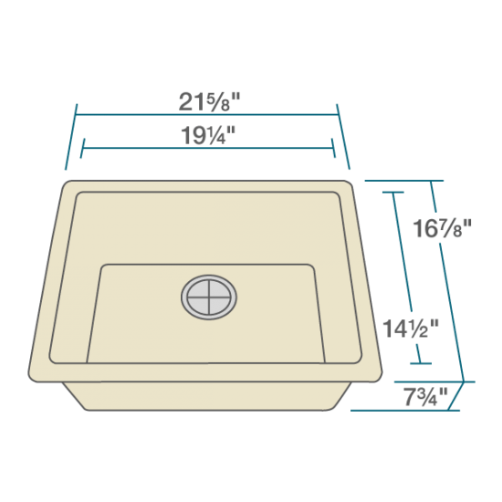 808-Beige Single Bowl Quartz Granite Sink