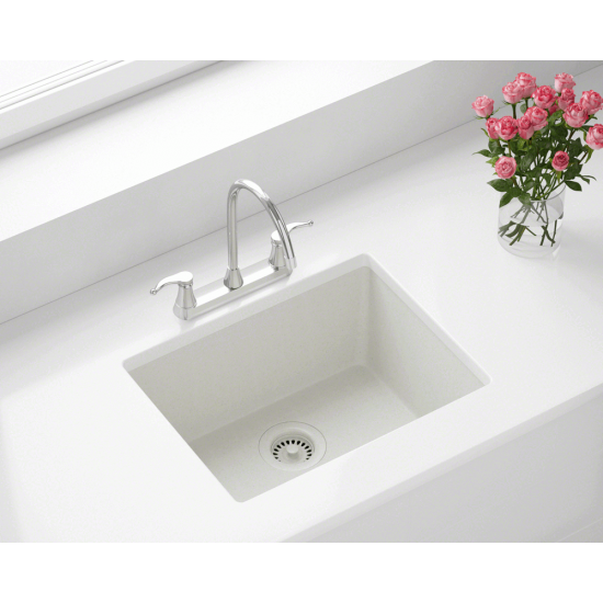 808-White Single Bowl Quartz Granite Sink