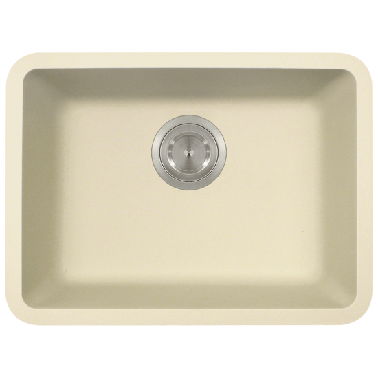 818-Beige Small Single Bowl Quartz Granite Sink