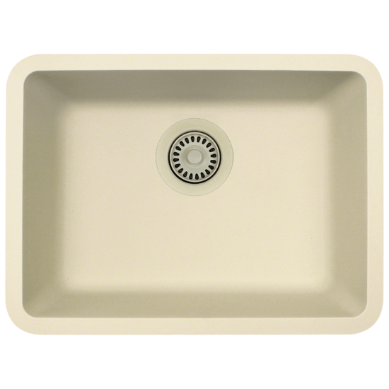 818-Beige Small Single Bowl Quartz Granite Sink