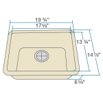 818-Beige Small Single Bowl Quartz Granite Sink