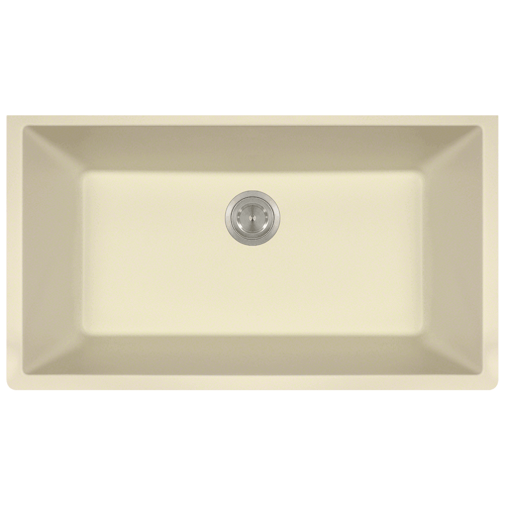 848-Beige Single Bowl Undermount Quartz Granite Sink