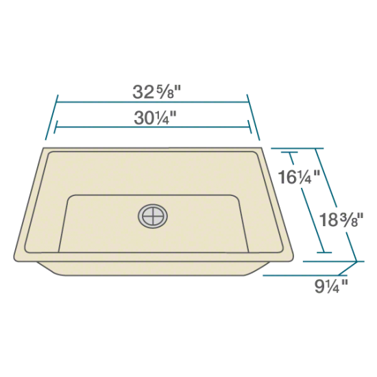 848-Beige Single Bowl Undermount Quartz Granite Sink