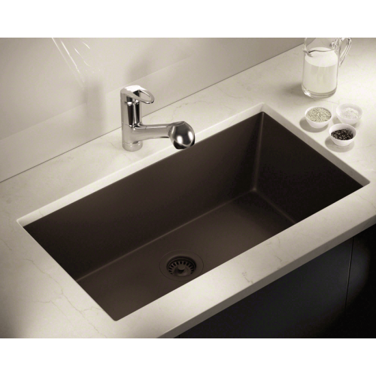 848-Mocha Single Bowl Undermount Quartz Granite Sink