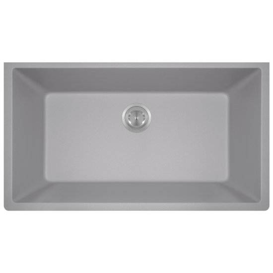 848-Silver Single Bowl Undermount Quartz Granite Sink