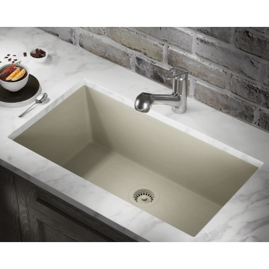 848-Slate Single Bowl Undermount Quartz Granite Sink