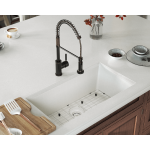 848-White Single Bowl Undermount Quartz Granite Sink