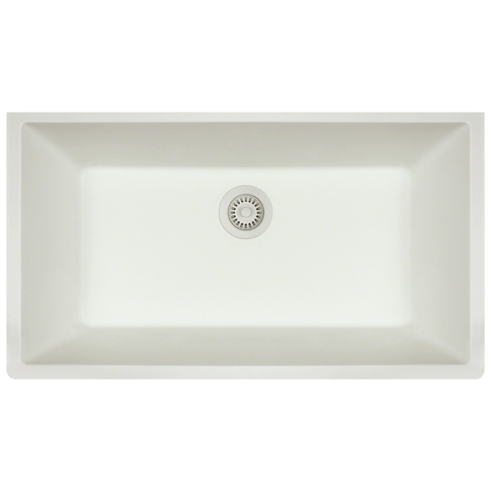 848-White Single Bowl Undermount Quartz Granite Sink