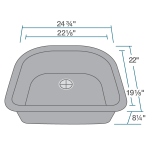 824-Silver D-Bowl Quartz Granite Sink