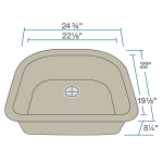 824-Slate D-Bowl Quartz Granite Sink