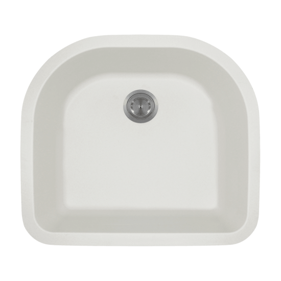 824-White D-Bowl Quartz Granite Sink