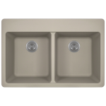 T802-Slate Double Equal Bowl Topmount Quartz Granite Sink