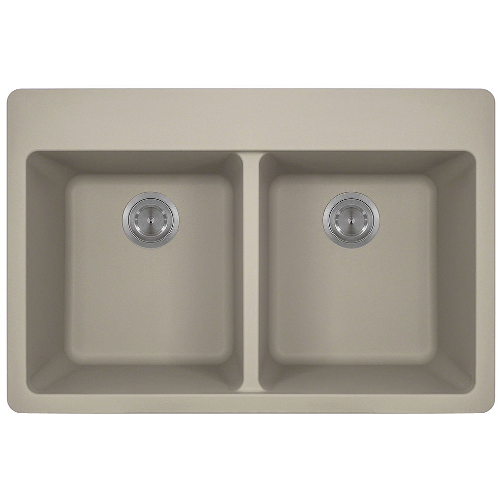T802-Slate Double Equal Bowl Topmount Quartz Granite Sink T802-Slate Double Equal Bowl Topmount Quartz Granite Sink