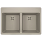 T802-Slate Double Equal Bowl Topmount Quartz Granite Sink