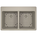 T802-Slate Double Equal Bowl Topmount Quartz Granite Sink