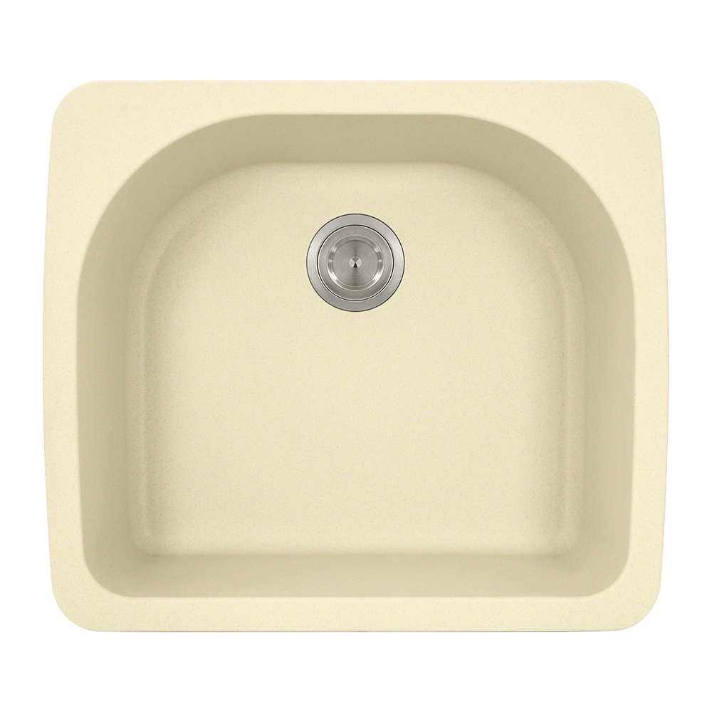 T824-Beige D-Bowl Topmount Quartz Granite Sink