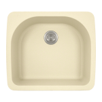 T824-Beige D-Bowl Topmount Quartz Granite Sink