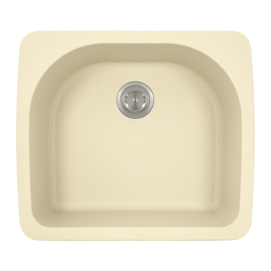 T824-Beige D-Bowl Topmount Quartz Granite Sink