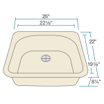 T824-Beige D-Bowl Topmount Quartz Granite Sink