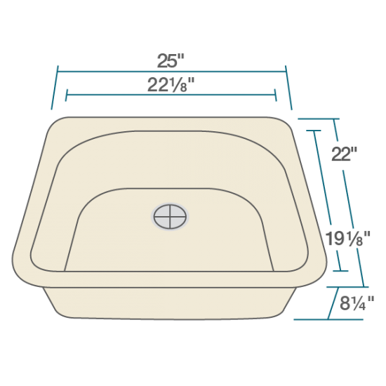 T824-Beige D-Bowl Topmount Quartz Granite Sink