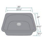 T824-Silver D-Bowl Topmount Quartz Granite Sink