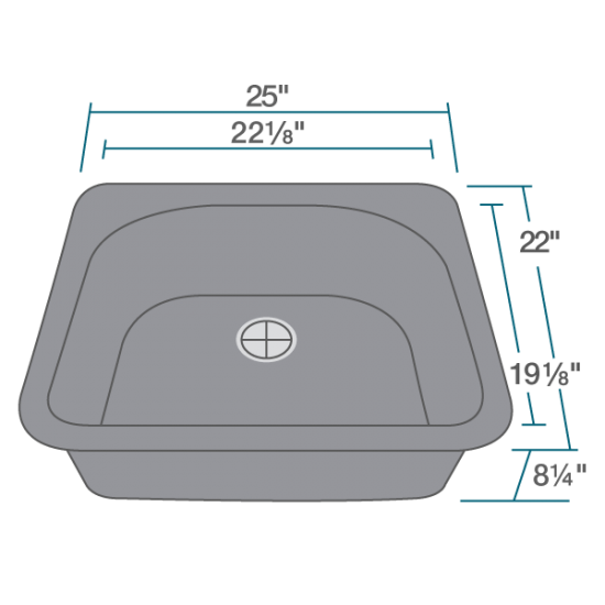 T824-Silver D-Bowl Topmount Quartz Granite Sink