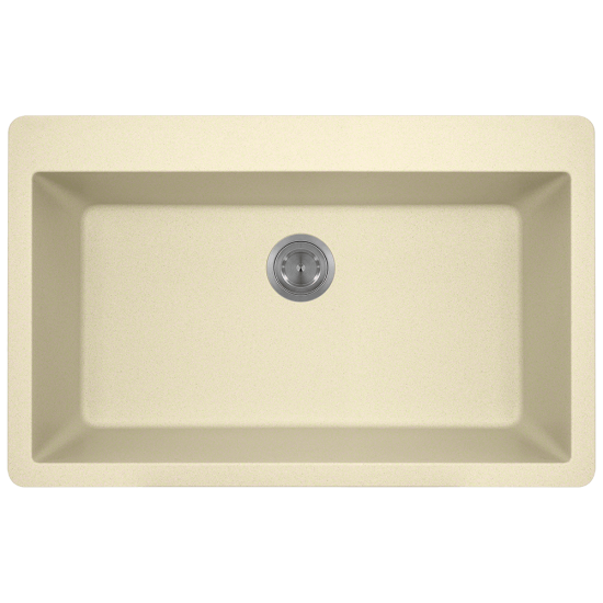T848-Beige Large Single Bowl Topmount Quartz Granite Sink