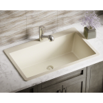 T848-Beige Large Single Bowl Topmount Quartz Granite Sink