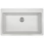 T848-White Large Single Bowl Topmount Quartz Granite Sink