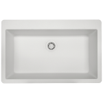 T848-White Large Single Bowl Topmount Quartz Granite Sink