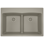 T812-Slate Double Equal Bowl Low-Divide Topmount Quartz Granite Sink