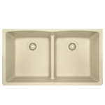 812-Beige Equal Bowl Low-Divide Undermount Quartz Granite Sink