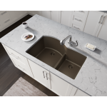 811-Mocha Offset Low-Divide Undermount Sink