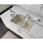 811-Slate Offset Low-Divide Undermount Sink