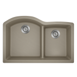 811-Slate Offset Low-Divide Undermount Sink