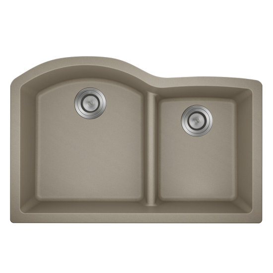 811-Slate Offset Low-Divide Undermount Sink