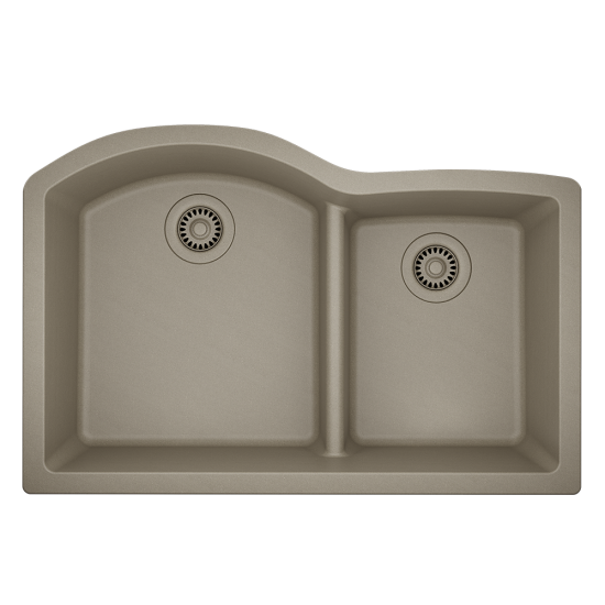 811-Slate Offset Low-Divide Undermount Sink