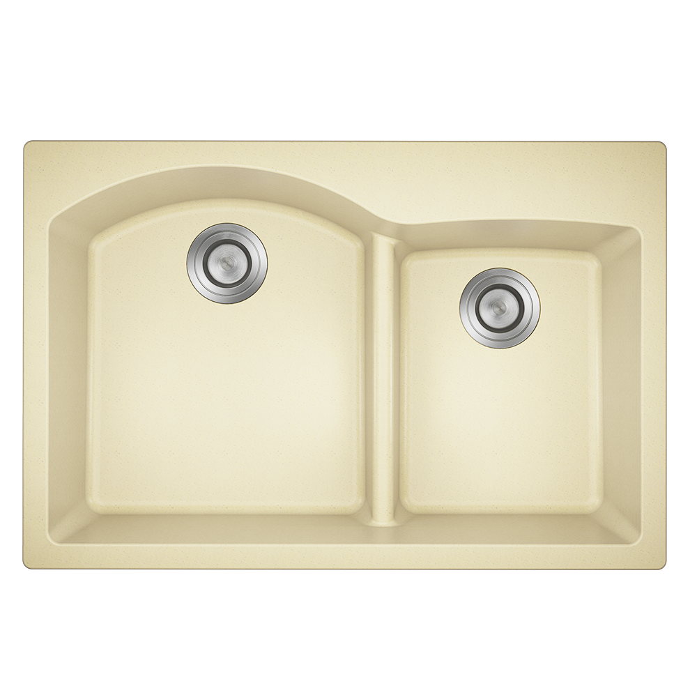 T811-Beige Offset Low-Divide Topmount Sink T811-Beige Offset Low-Divide Topmount Sink