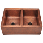 912 Equal Double Bowl Copper Apron Sink