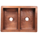 912 Equal Double Bowl Copper Apron Sink