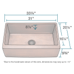 913 Single Bowl Copper Apron Sink