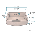 914 Single Bowl Copper Apron Sink