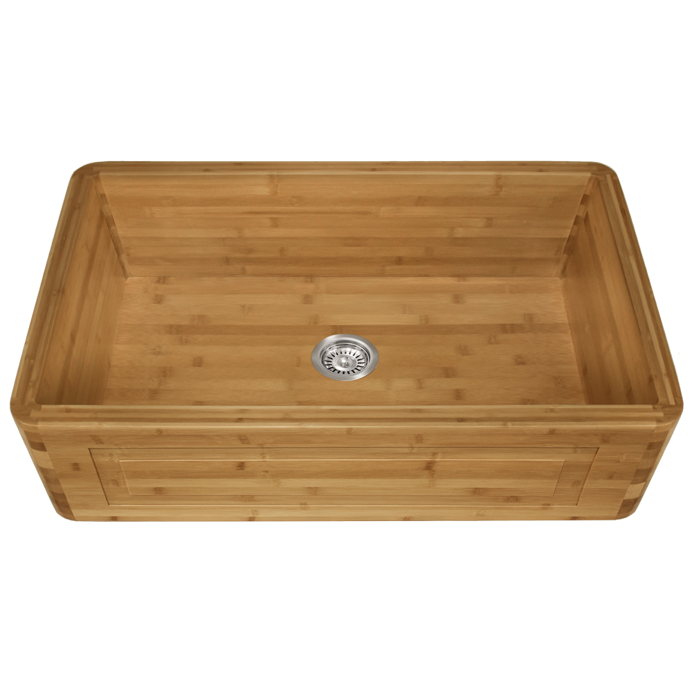 895 Single Bowl Bamboo Apron Sink