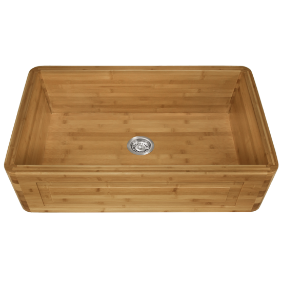 895 Single Bowl Bamboo Apron Sink